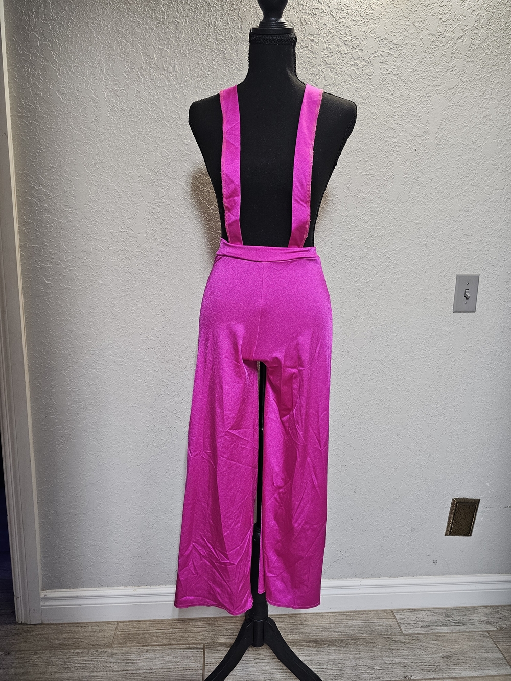 Fuchsia Wide-Leg Suspender Jumpsuit